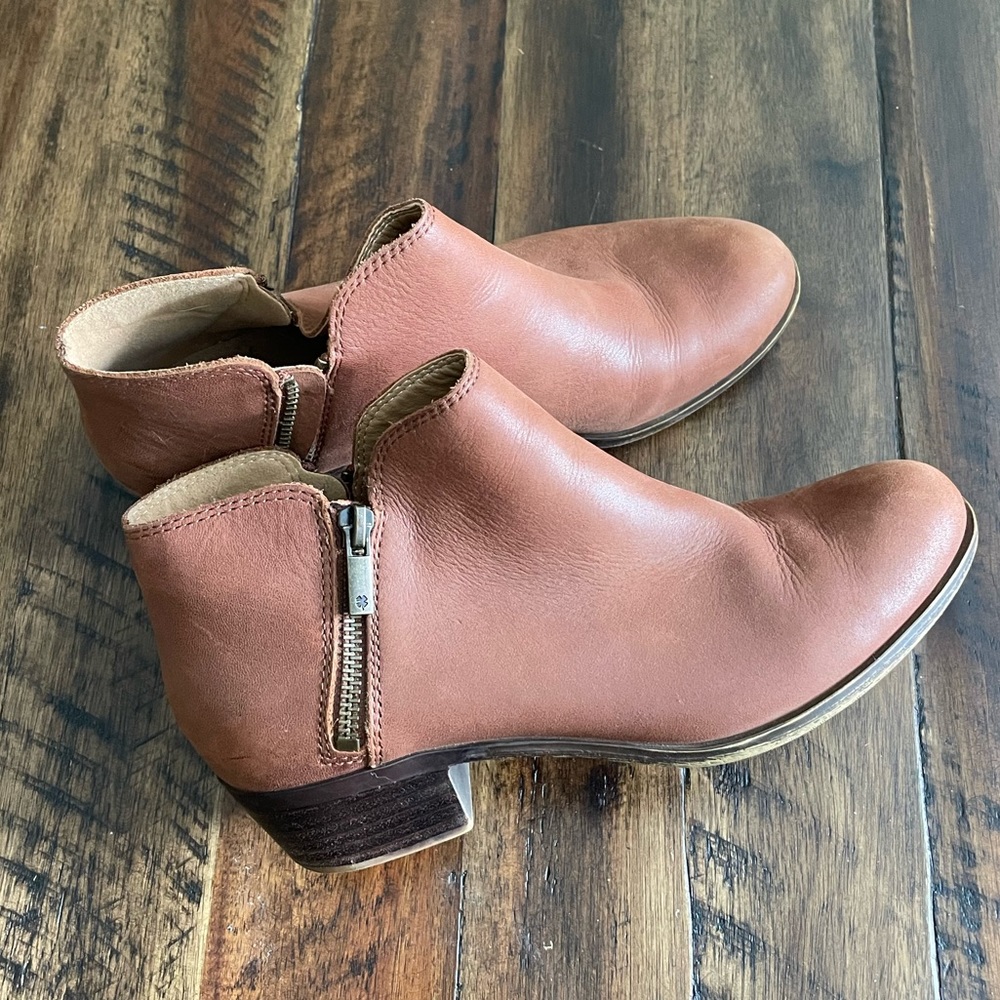 lucky brand leather ankle booties